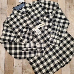 TALLWOODS | NWT Vintage-Style Button Up Flannel in Black & White sz S